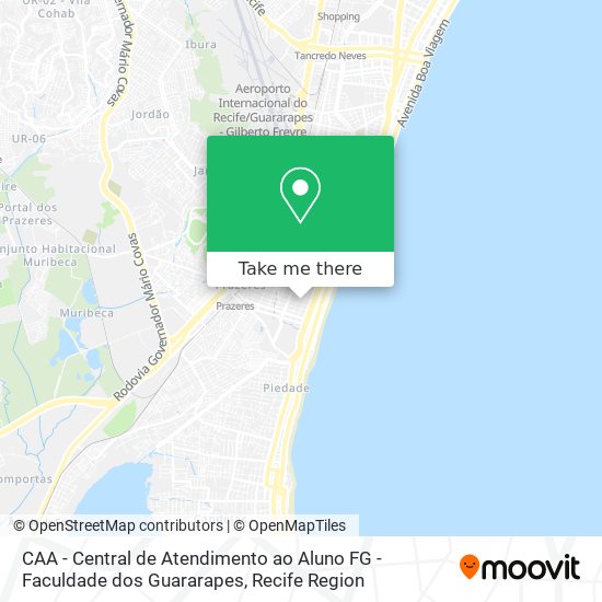 CAA - Central de Atendimento ao Aluno FG - Faculdade dos Guararapes map
