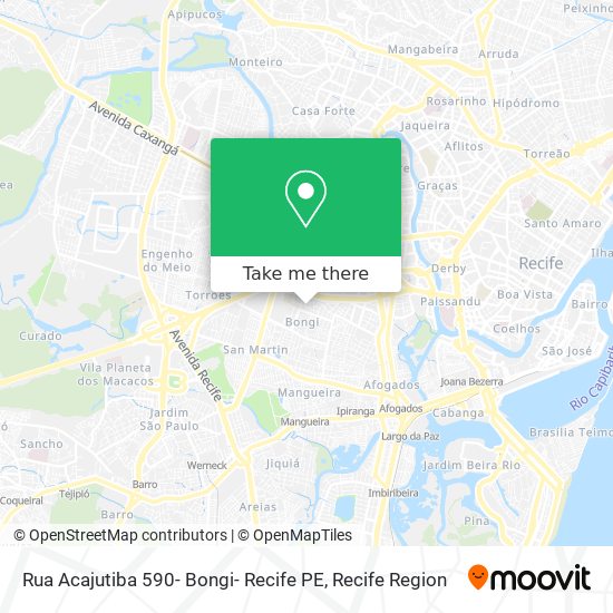 Mapa Rua Acajutiba 590- Bongi- Recife PE