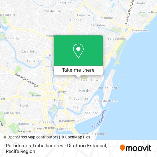 Partido dos Trabalhadores - Diretório Estadual map