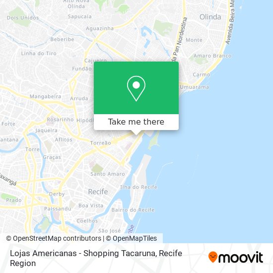 Lojas Americanas - Shopping Tacaruna map