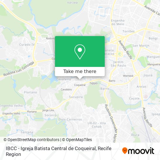 IBCC - Igreja Batista Central de Coqueiral map
