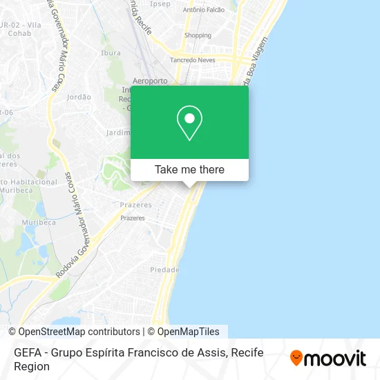 GEFA - Grupo Espírita Francisco de Assis map