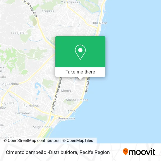 Cimento campeão -Distribuidora map