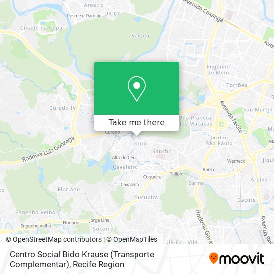 Centro Social Bido Krause (Transporte Complementar) map