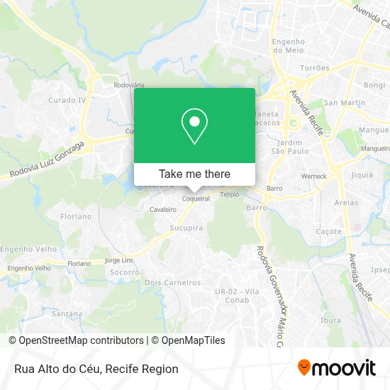 Rua Alto do Céu map