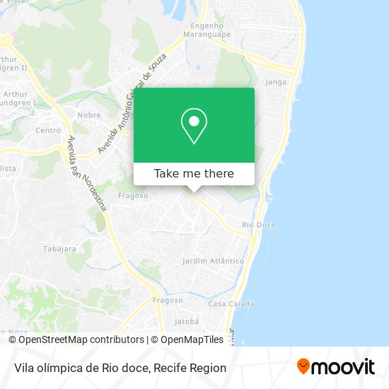 Vila olímpica de Rio doce map