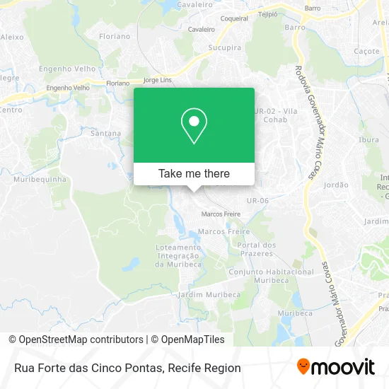 Rua Forte das Cinco Pontas map