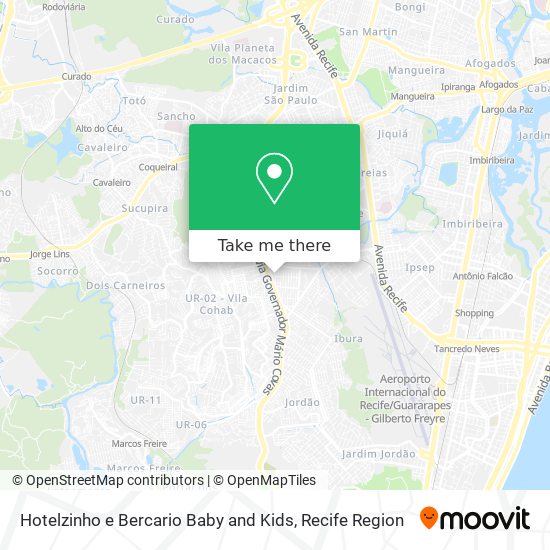 Mapa Hotelzinho e Bercario Baby and Kids