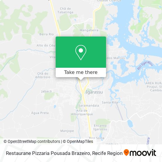 Mapa Restaurane Pizzaria Pousada Brazeiro