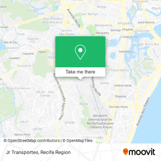 Jr Transportes map