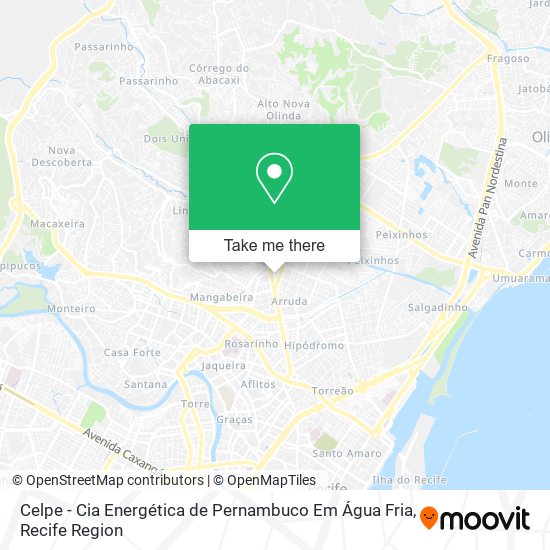 Celpe - Cia Energética de Pernambuco Em Água Fria map