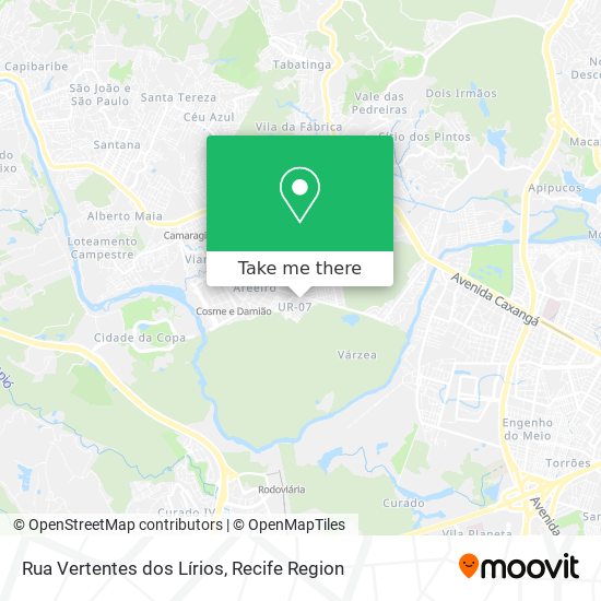 Rua Vertentes dos Lírios map