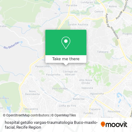 hospital getúlio vargas-traumatologia Buco-maxìlo-facial map