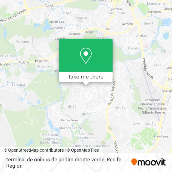 terminal de ônibus de jardim monte verde map