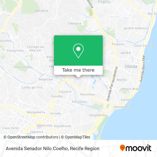 Mapa Avenida  Senador Nilo Coelho