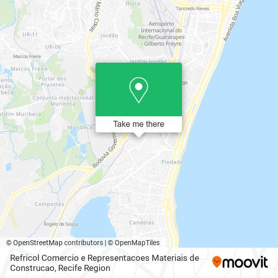 Refricol Comercio e Representacoes Materiais de Construcao map