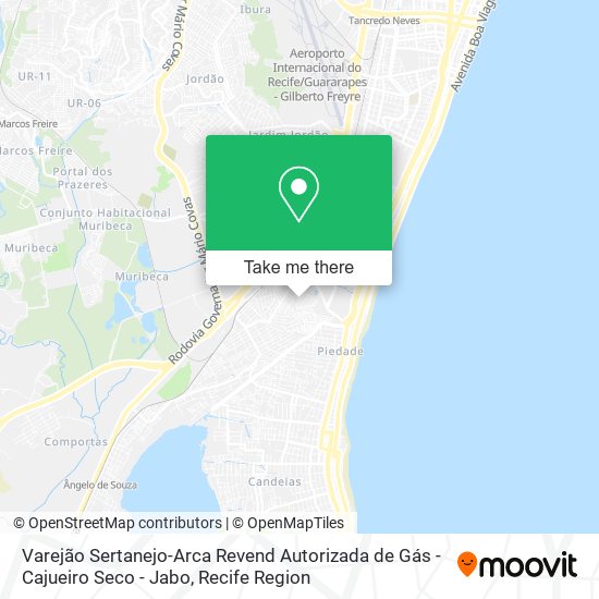 Varejão Sertanejo-Arca Revend Autorizada de Gás - Cajueiro Seco - Jabo map