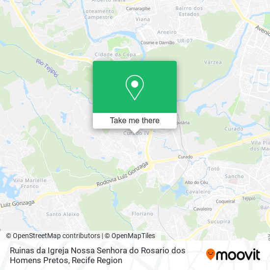 Mapa Ruinas da Igreja Nossa Senhora do Rosario dos Homens Pretos