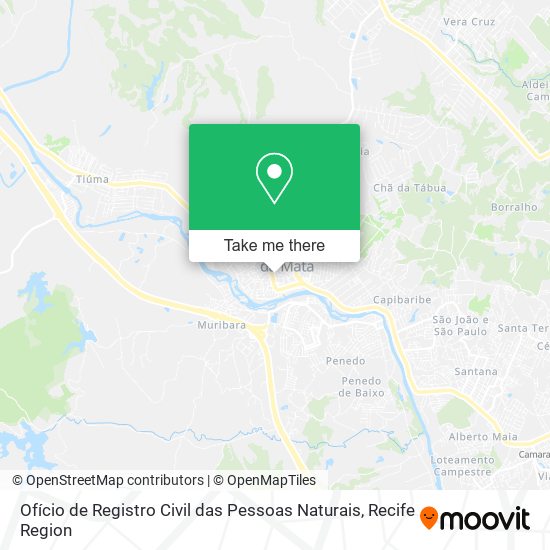 Ofício de Registro Civil das Pessoas Naturais map