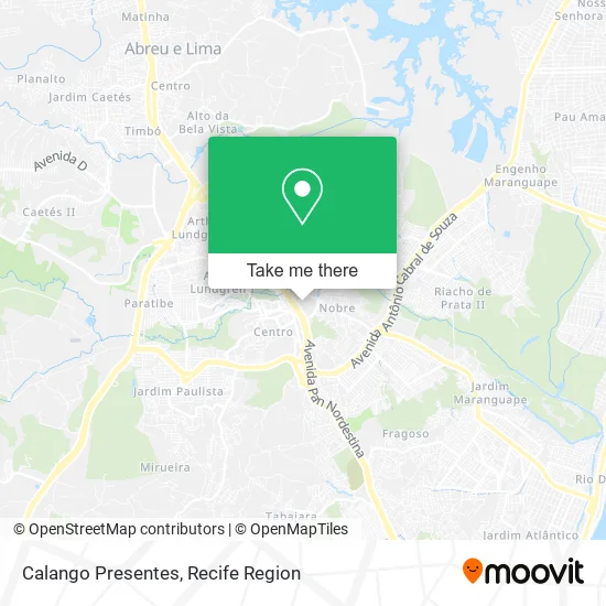 Calango Presentes map