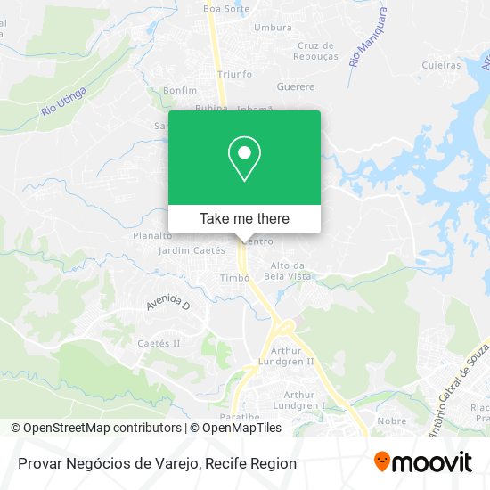 Provar Negócios de Varejo map