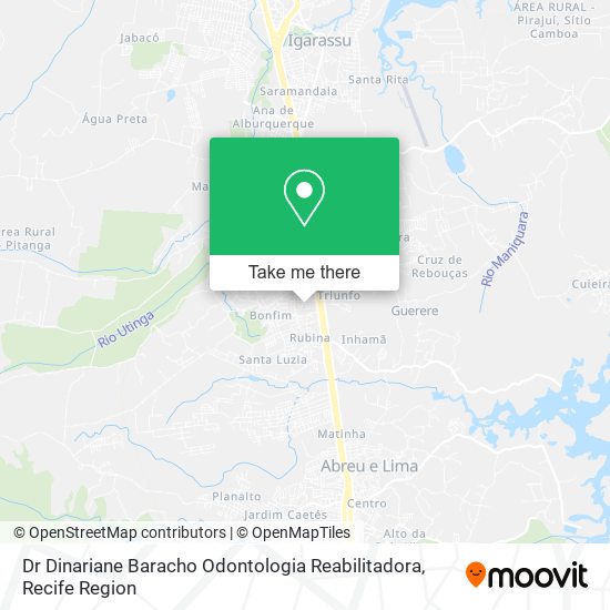 Mapa Dr Dinariane Baracho Odontologia Reabilitadora