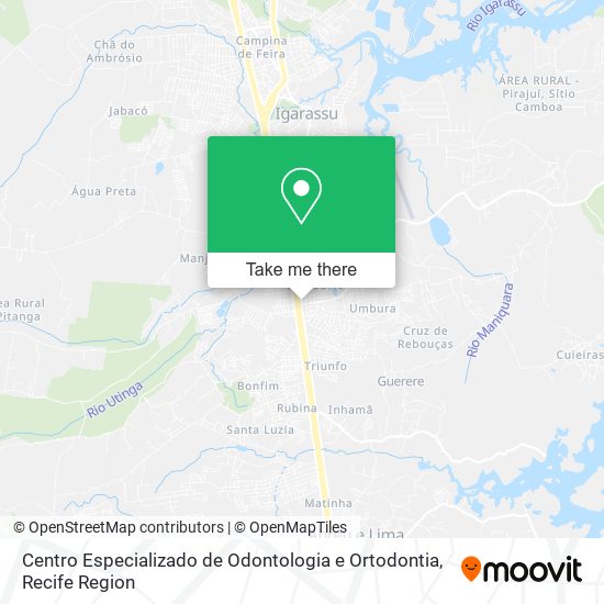 Mapa Centro Especializado de Odontologia e Ortodontia