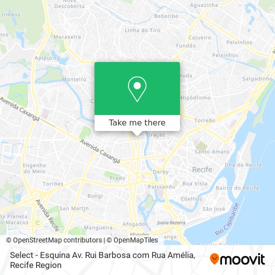 Select - Esquina Av. Rui Barbosa com Rua Amélia map