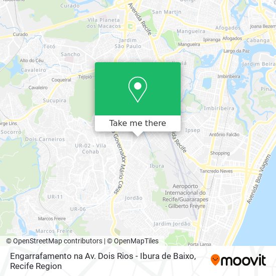 Engarrafamento na Av. Dois Rios - Ibura de Baixo map