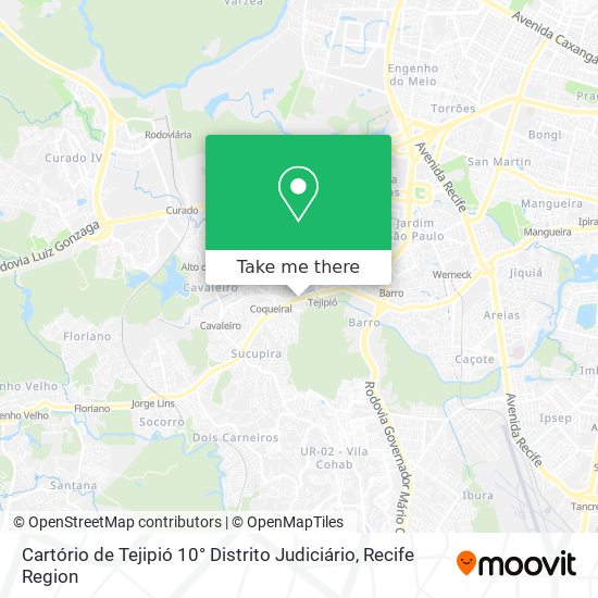 Cartório de Tejipió 10° Distrito Judiciário map