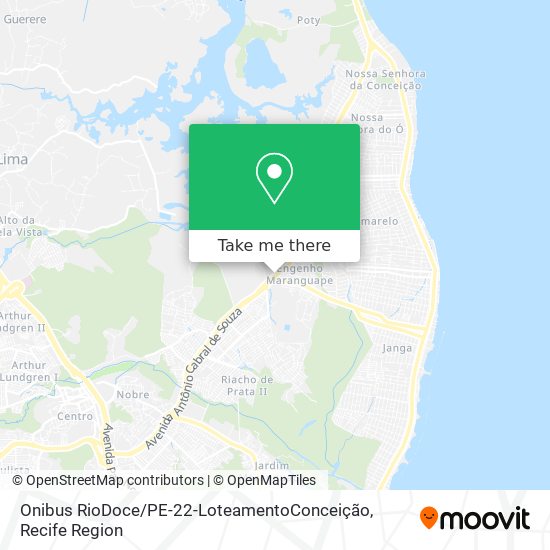 Onibus RioDoce / PE-22-LoteamentoConceição map