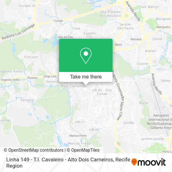 Linha 149 - T.I. Cavaleiro - Alto Dois Carneiros map