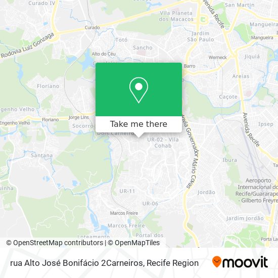 rua Alto José Bonifácio 2Carneiros map