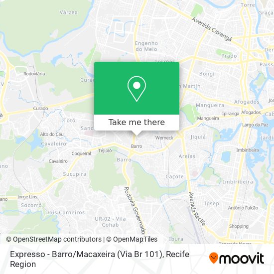 Expresso - Barro / Macaxeira (Via Br 101) map