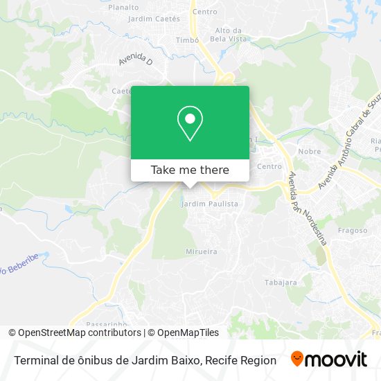 Terminal de ônibus de Jardim Baixo map