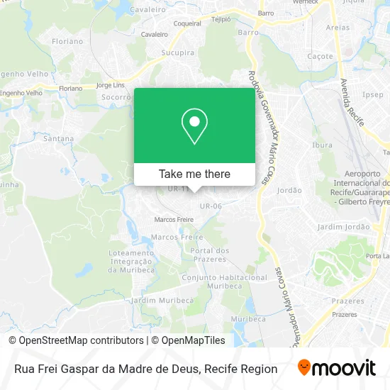 Rua Frei Gaspar da Madre de Deus map