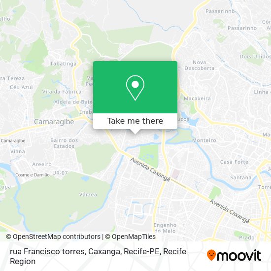 rua Francisco torres, Caxanga, Recife-PE map
