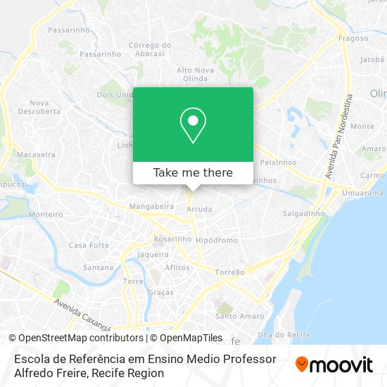 Mapa Escola de Referência em Ensino Medio Professor Alfredo Freire