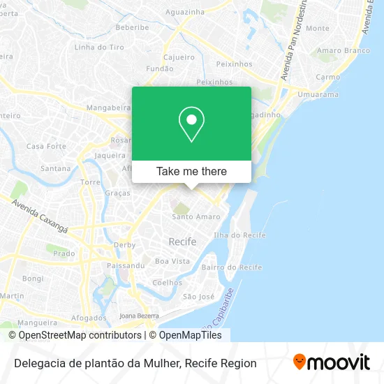 Delegacia de plantão da Mulher map