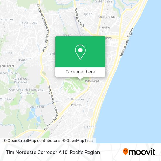Tim Nordeste Corredor A10 map