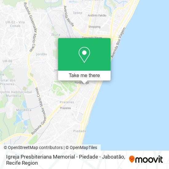 Igreja Presbiteriana Memorial - Piedade - Jaboatão map