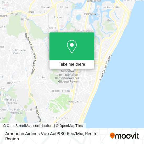 American Airlines Voo Aa0980 Rec / Mia map