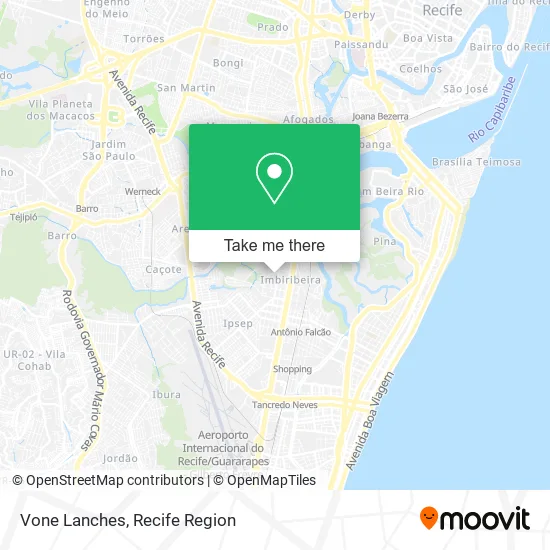Vone Lanches map