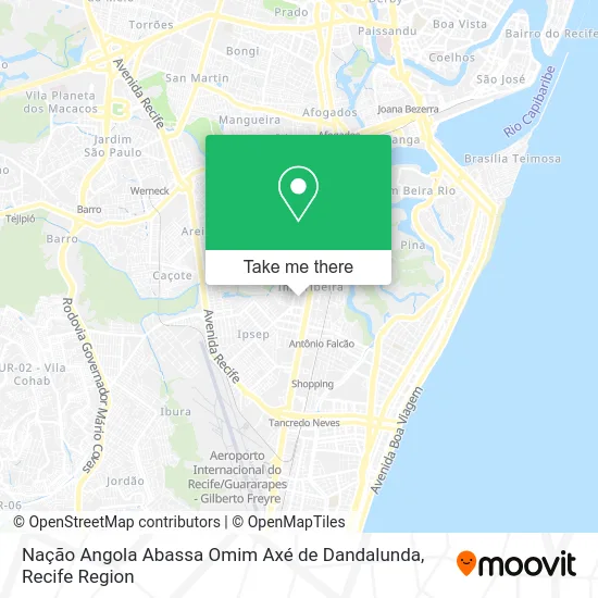 Nação Angola Abassa Omim Axé de Dandalunda map