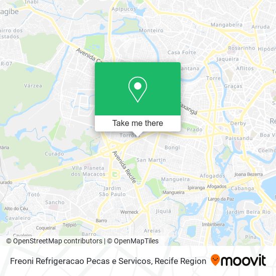 Freoni Refrigeracao Pecas e Servicos map