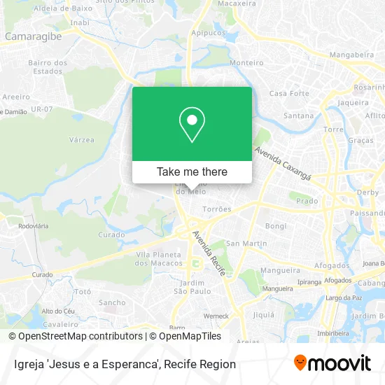 Mapa Igreja 'Jesus e a Esperanca'