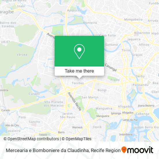 Mapa Mercearia e Bomboniere da Claudinha