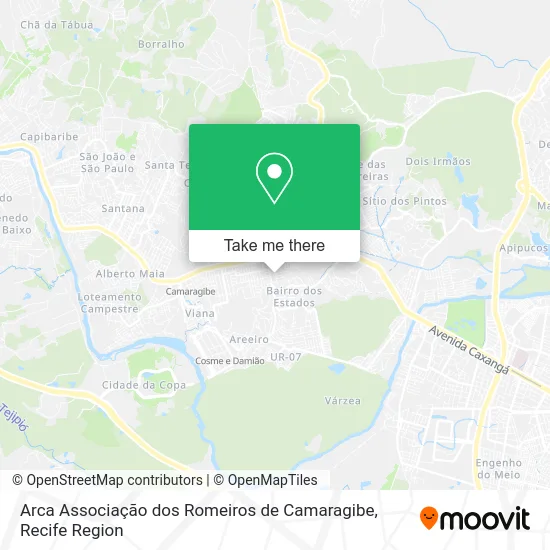 Arca Associação dos Romeiros de Camaragibe map