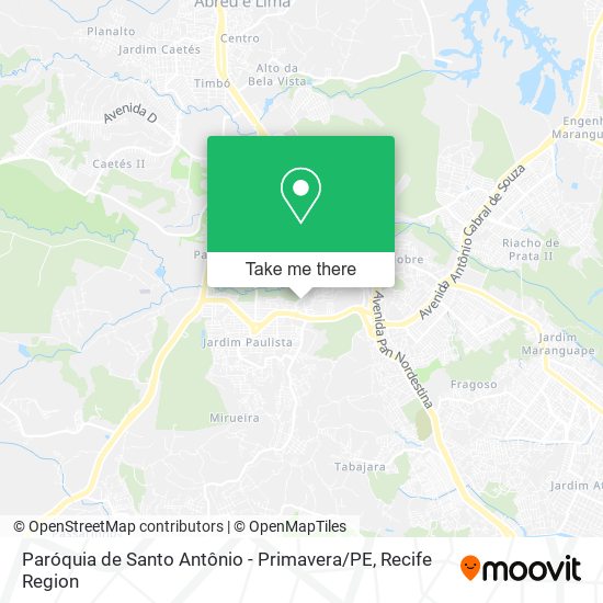 Paróquia de Santo Antônio - Primavera / PE map