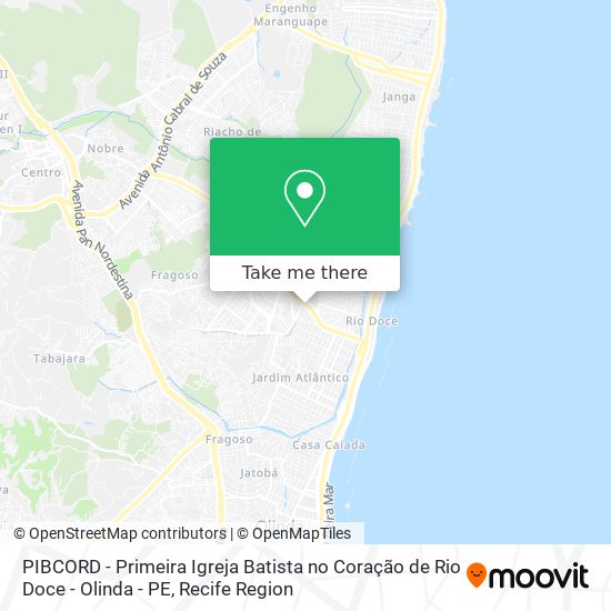 PIBCORD - Primeira Igreja Batista no Coração de Rio Doce - Olinda - PE map